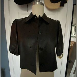 Ralph Lauren Black Label Lambskin Leather Blouse Size S